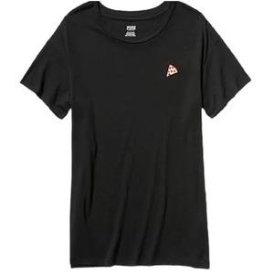 VICTORIA SECRET PINK RARE Perfect Tee T-Shirt PIZZA Dog Logo NEW SZ S / XS